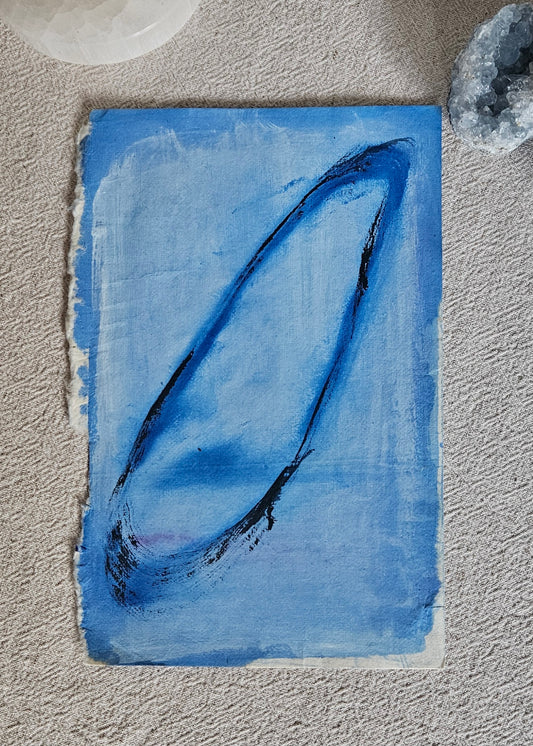 Title: Egg

Abstract acrylic unframed painting. Created on textured paper.